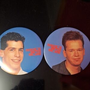 New Kids on the Block Collectible Band Buttons - Blue 2 Pack
